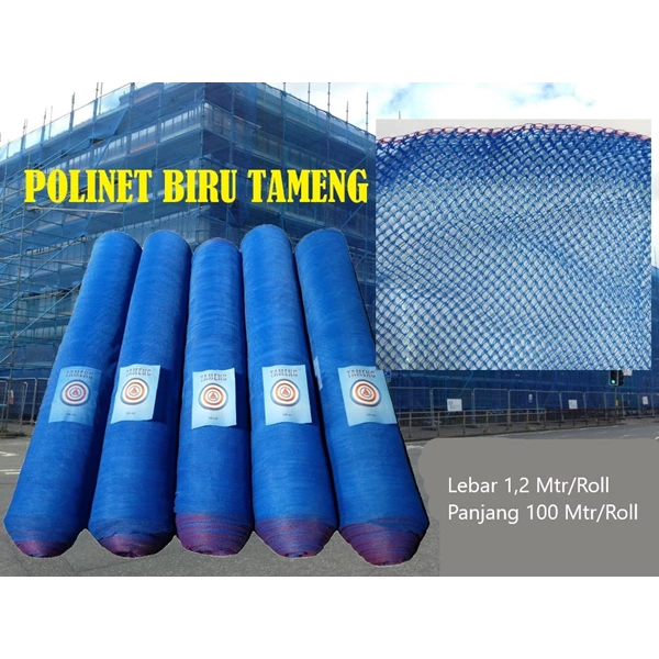 Jaring Polynet Biru Tameng Lebar 1.2 Mtr/Roll & Panjang 100Mtr/Roll